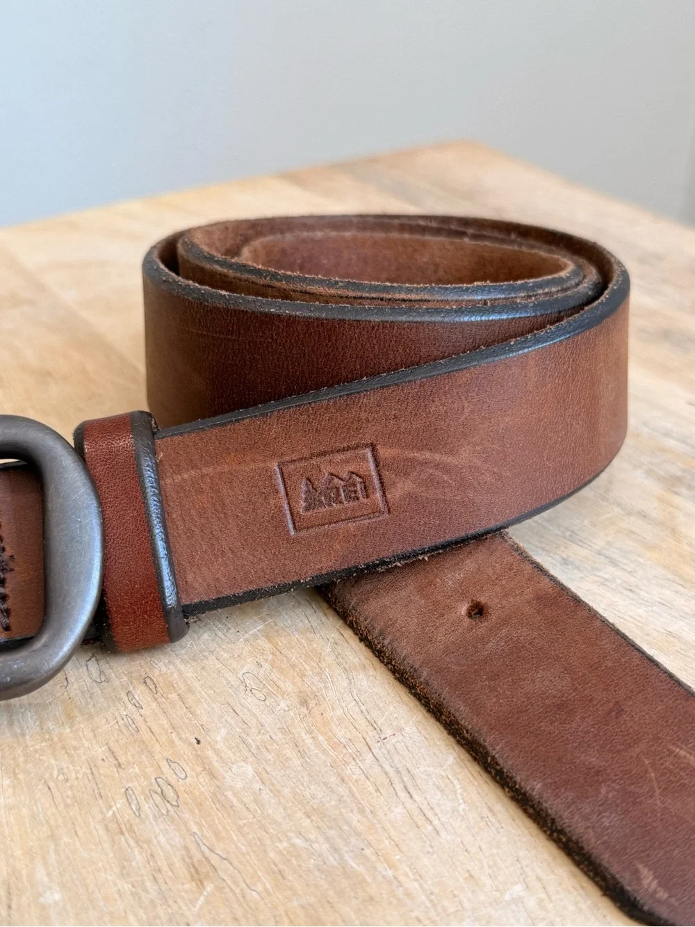 REi brown leather belt 36 waist